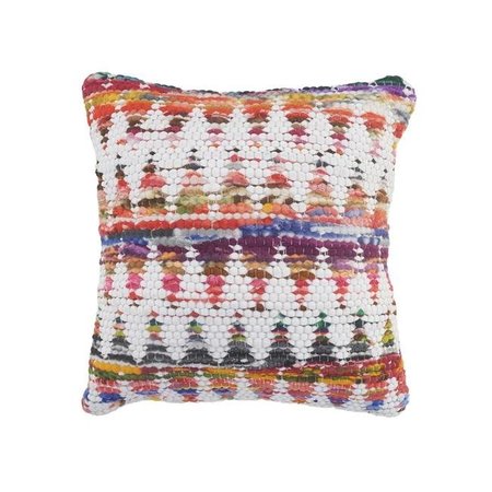 LR HOME LR Home PILLO07627WHMFFPL White & Multicolored Chindi Chevron Square Throw Pillow - 20 x 20 in. PILLO07627WHMFFPL